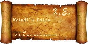 Krisán Edina névjegykártya